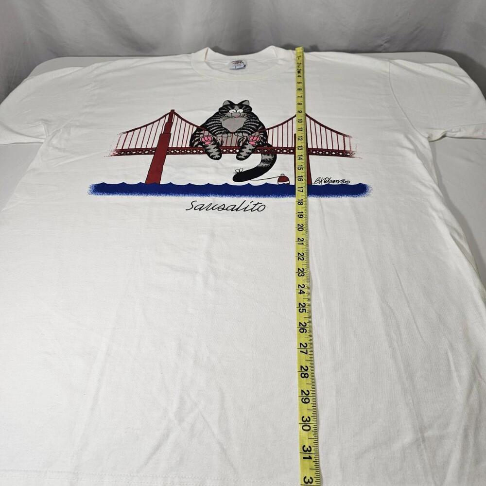 Vintage Crazy Shirts Kliban Cat Size XL Sausalito Fishing Bridge Single Stitch - Picture 9 of 11